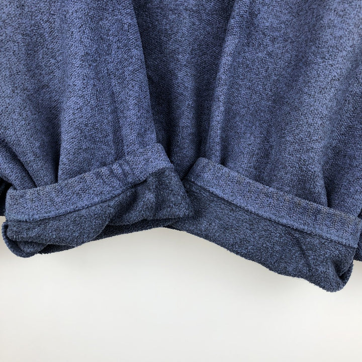 LLBean Half-Snap Fleece Pullover, Made in USA, Men's XL polyester navy blue type Vintage Second Hand