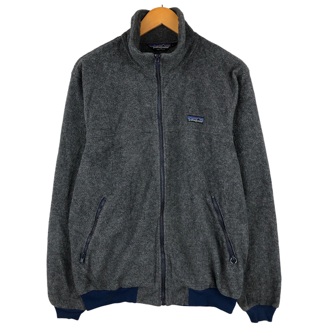 Vintage 80s-90'S Patagonia Triangle Tag 25011 Fleece Jacket, Made in USA, Men's Size Medium polyester gray type Vintage Second Hand