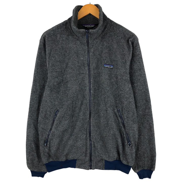Vintage 80s-90'S Patagonia Triangle Tag 25011 Fleece Jacket, Made in USA, Men's Size Medium polyester gray type Vintage Second Hand
