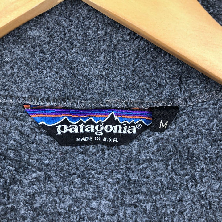 Vintage 80s-90'S Patagonia Triangle Tag 25011 Fleece Jacket, Made in USA, Men's Size Medium polyester gray type Vintage Second Hand