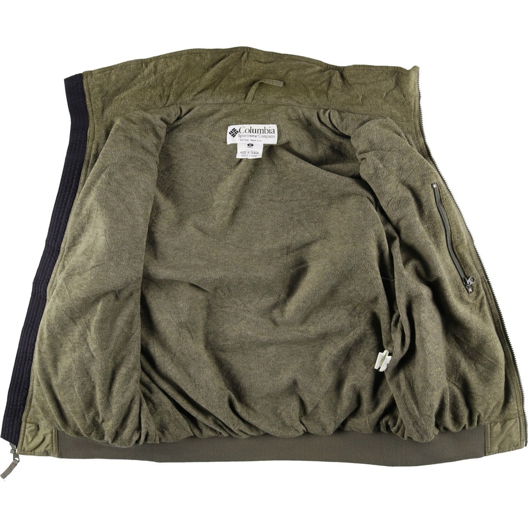 90s-00'S Vintage Columbia Padded Puffer Jacket, Men's Size Medium Nylon Khaki type brown Vintage Second Hand