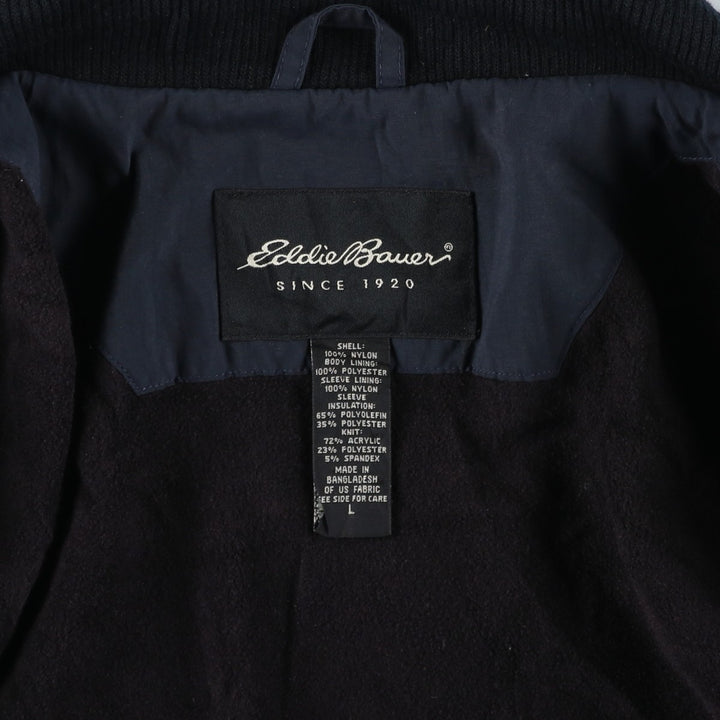 Eddie Bauer padded puffer jacket, men's size L Nylon black type Vintage Second Hand