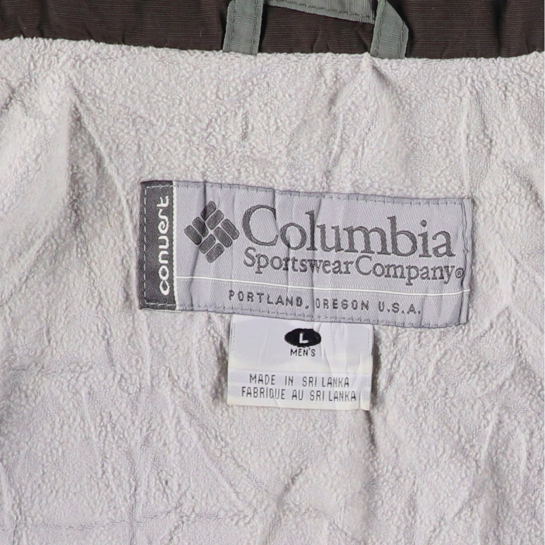 90s-00'S Vintage Columbia BASE TRX CONVERT Mountain Jacket, Shell Jacket, Men's Size L Nylon brown type Vintage Second Hand