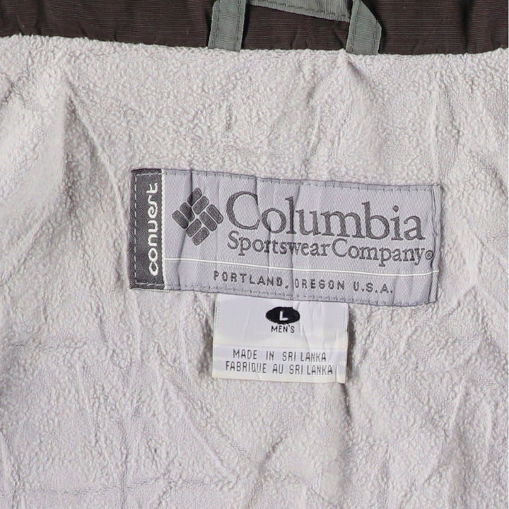 90s-00'S Vintage Columbia BASE TRX CONVERT Mountain Jacket, Shell Jacket, Men's Size L Nylon brown type Vintage Second Hand