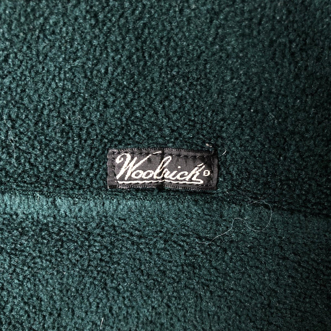 90s-00'S WOOLRICH Half-Snap Fleece Pullover, Made in USA, Men's Size M unclear dark green Vintage Second Hand