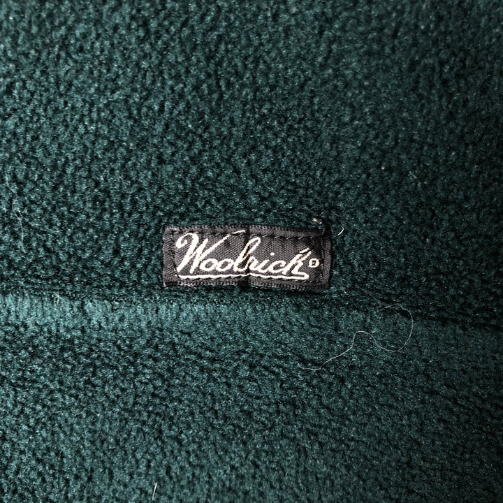 90s-00'S WOOLRICH Half-Snap Fleece Pullover, Made in USA, Men's Size M unclear dark green Vintage Second Hand
