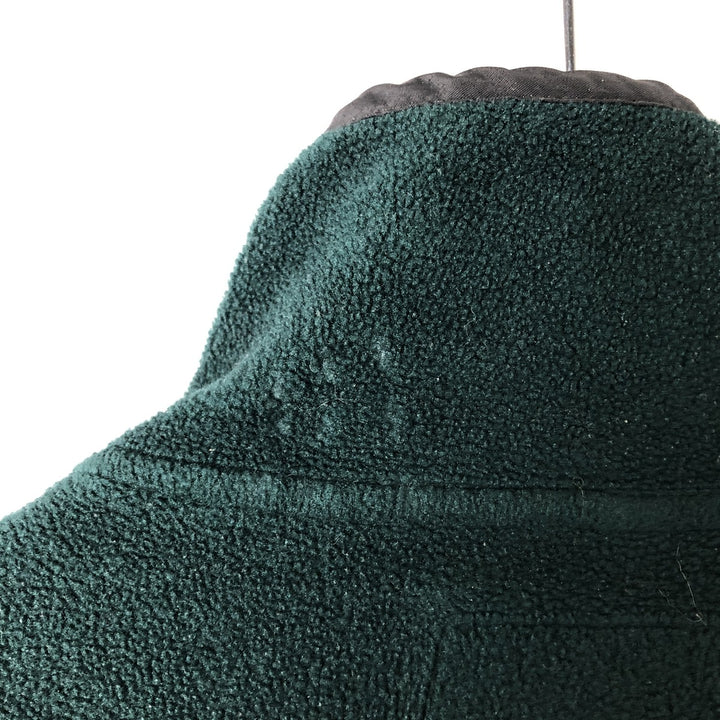 90s-00'S WOOLRICH Half-Snap Fleece Pullover, Made in USA, Men's Size M unclear dark green Vintage Second Hand