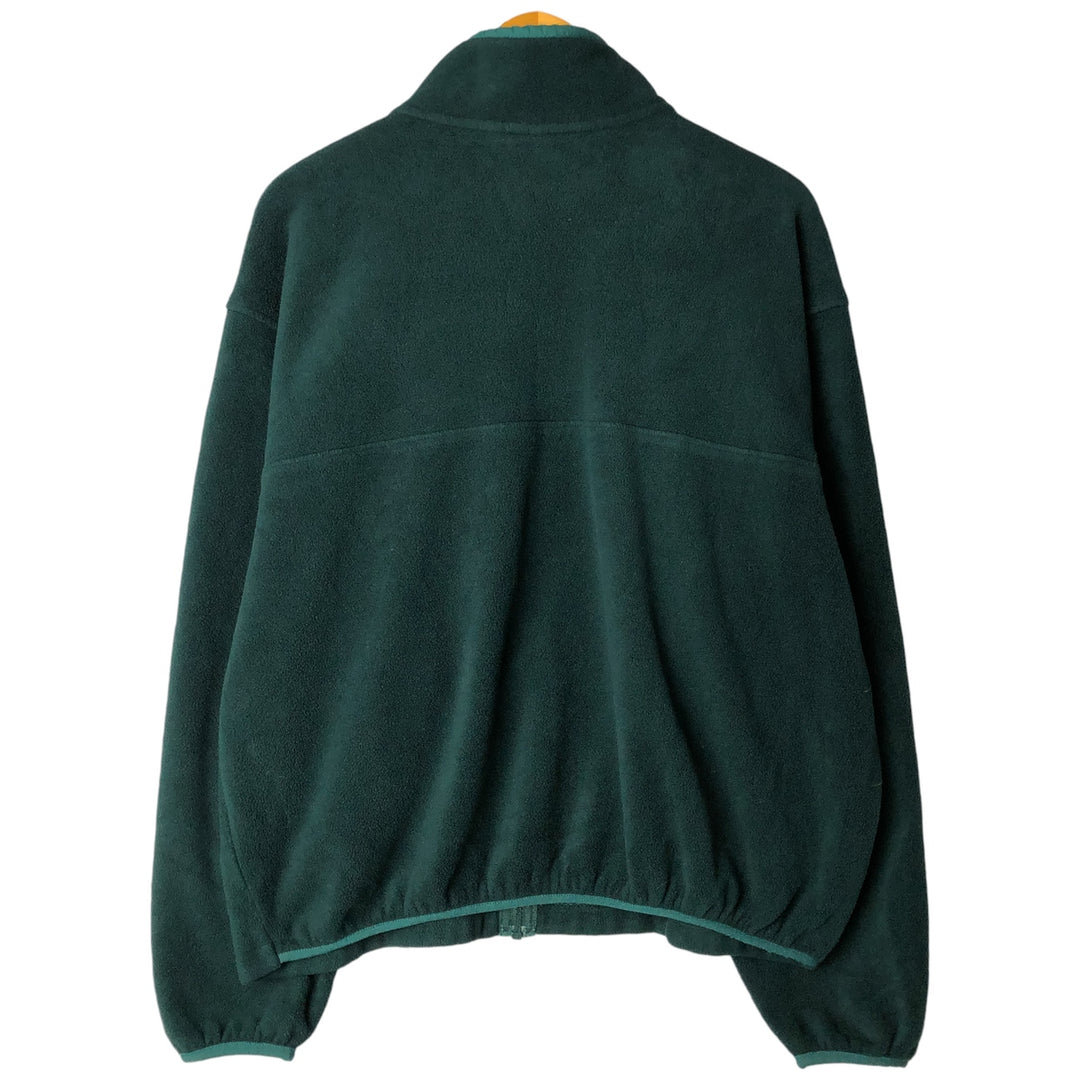 70s~80'S LLBean Fleece Jacket Men's XL Size Vintage unclear Green type dark green Vintage Second Hand