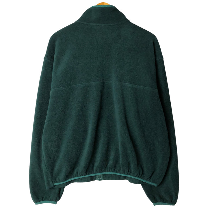 70s~80'S LLBean Fleece Jacket Men's XL Size Vintage unclear Green type dark green Vintage Second Hand