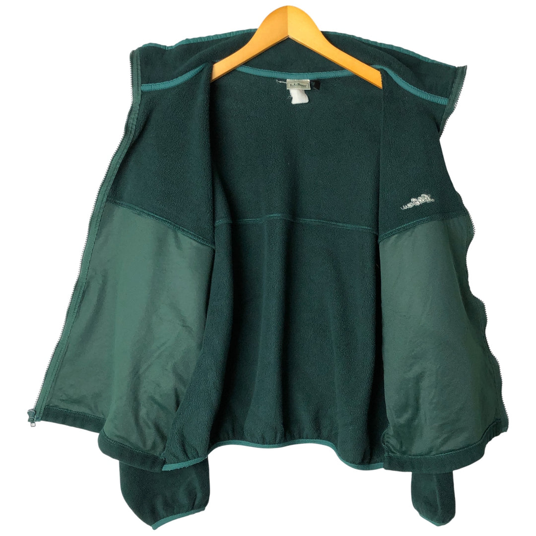 70s~80'S LLBean Fleece Jacket Men's XL Size Vintage unclear Green type dark green Vintage Second Hand