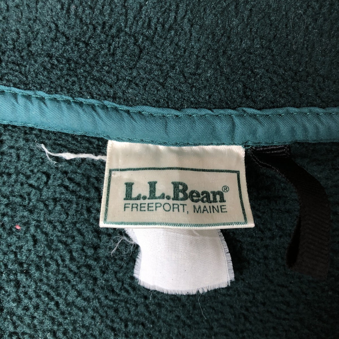 70s~80'S LLBean Fleece Jacket Men's XL Size Vintage unclear Green type dark green Vintage Second Hand