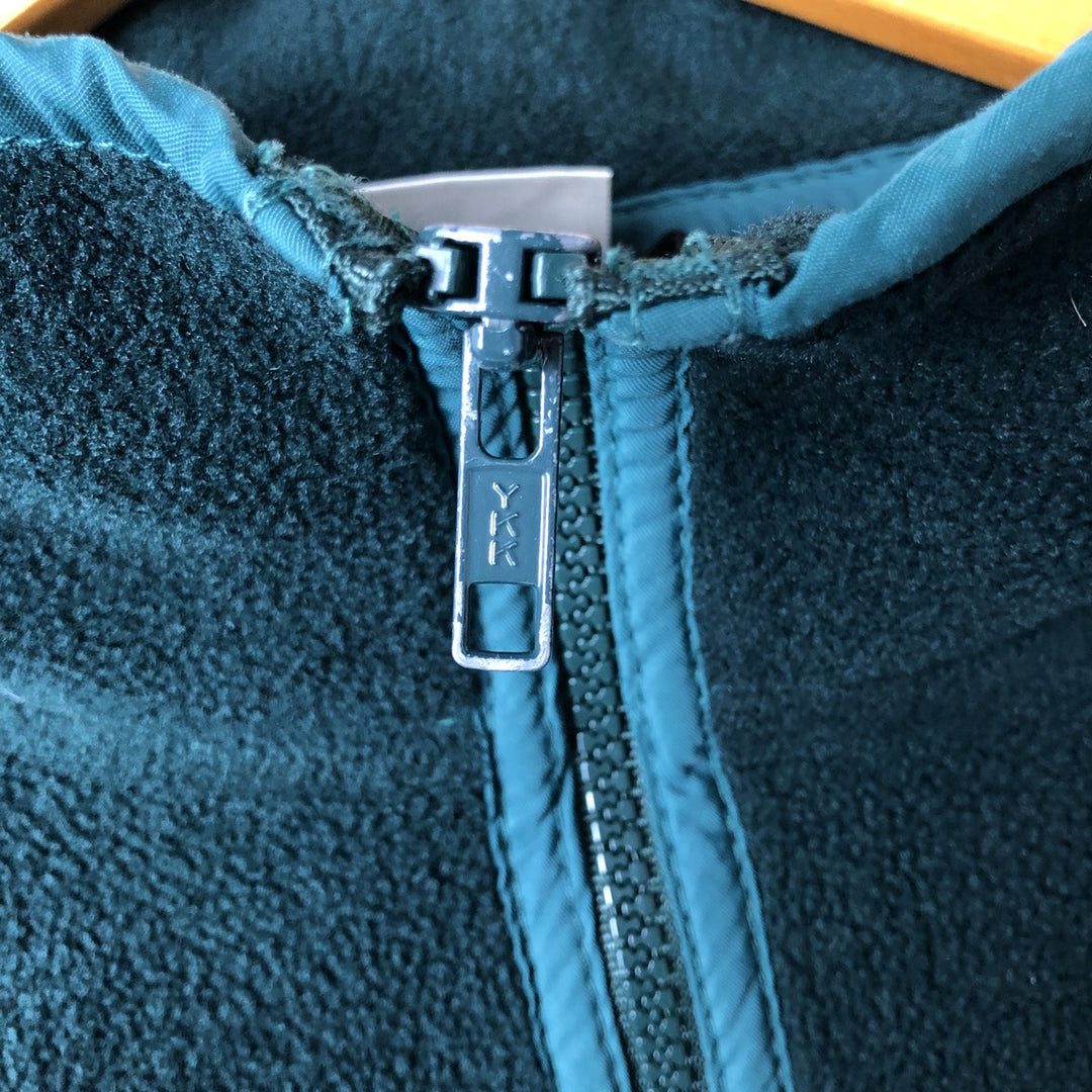 70s~80'S LLBean Fleece Jacket Men's XL Size Vintage unclear Green type dark green Vintage Second Hand