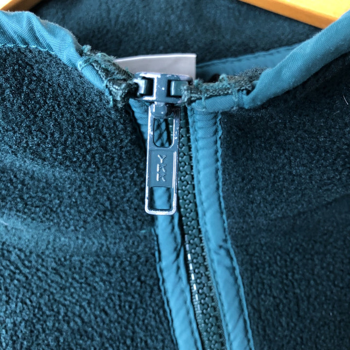 70s~80'S LLBean Fleece Jacket Men's XL Size Vintage unclear Green type dark green Vintage Second Hand