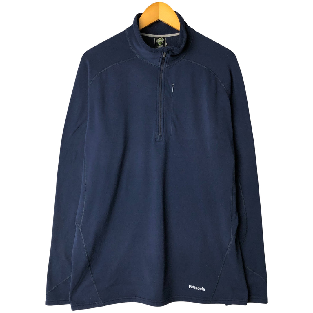 2000'S Patagonia Capilene 4 Zip Neck 43460F6 Half-Zip Fleece Pullover, Men's XL polyester Navy blue Vintage Second Hand