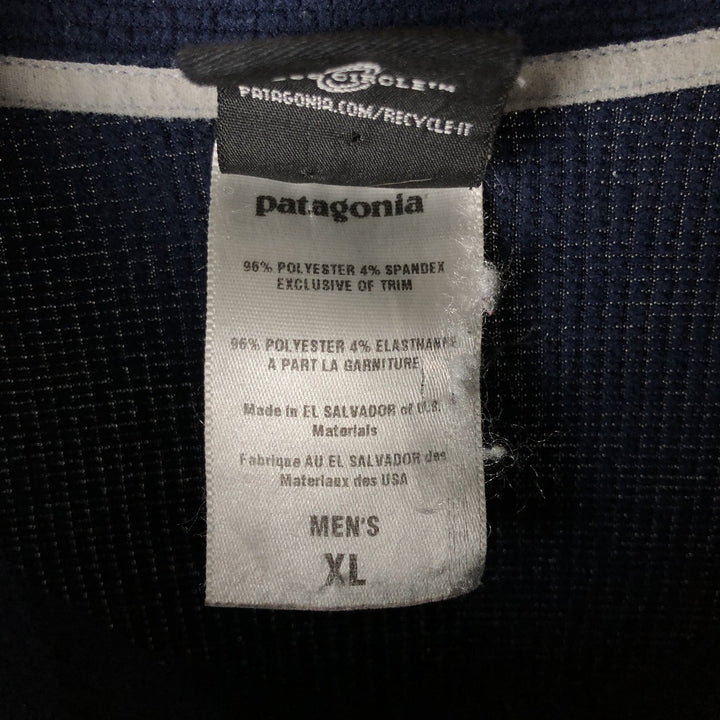 2000'S Patagonia Capilene 4 Zip Neck 43460F6 Half-Zip Fleece Pullover, Men's XL polyester Navy blue Vintage Second Hand