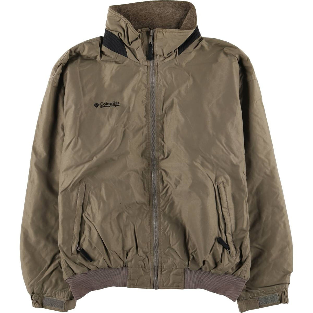 90'S Vintage Columbia Men's Padded Puffer Jacket, Size L Nylon Khaki type beige Vintage Second Hand