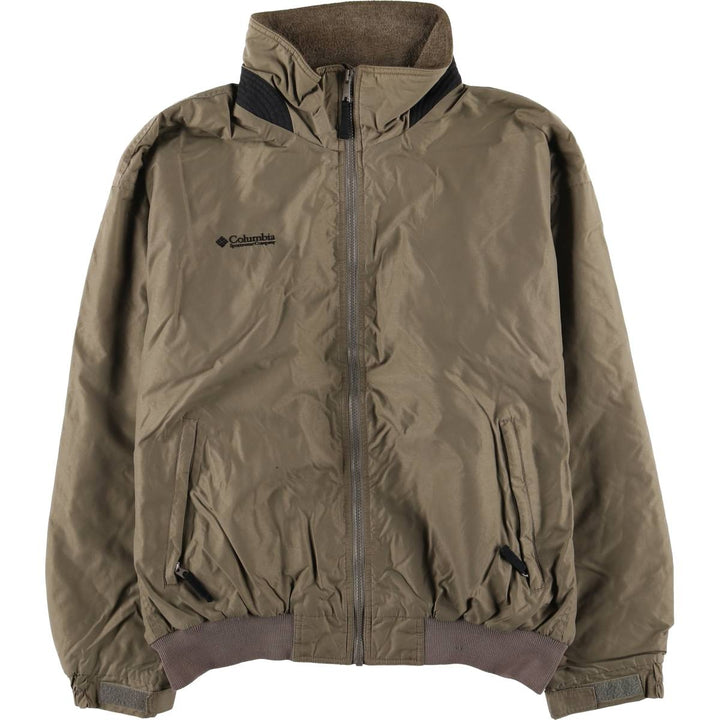 90'S Vintage Columbia Men's Padded Puffer Jacket, Size L Nylon Khaki type beige Vintage Second Hand