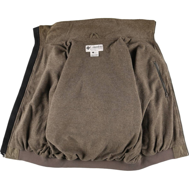 90'S Vintage Columbia Men's Padded Puffer Jacket, Size L Nylon Khaki type beige Vintage Second Hand