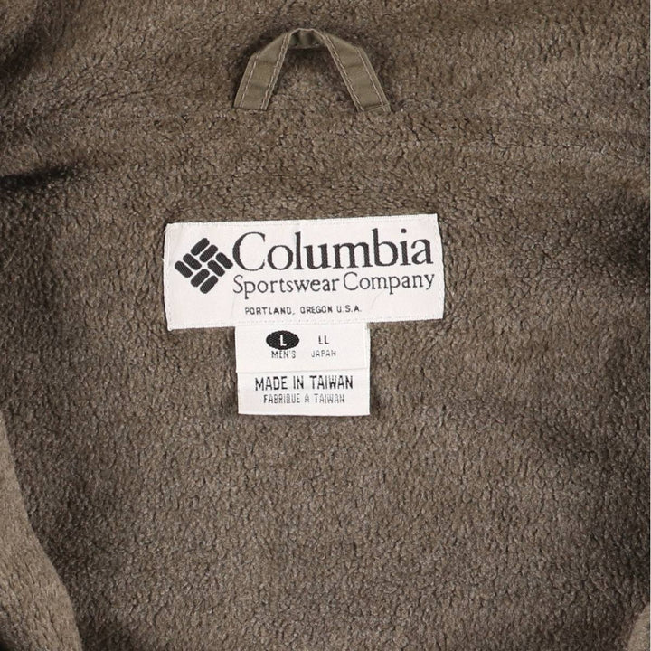 90'S Vintage Columbia Men's Padded Puffer Jacket, Size L Nylon Khaki type beige Vintage Second Hand