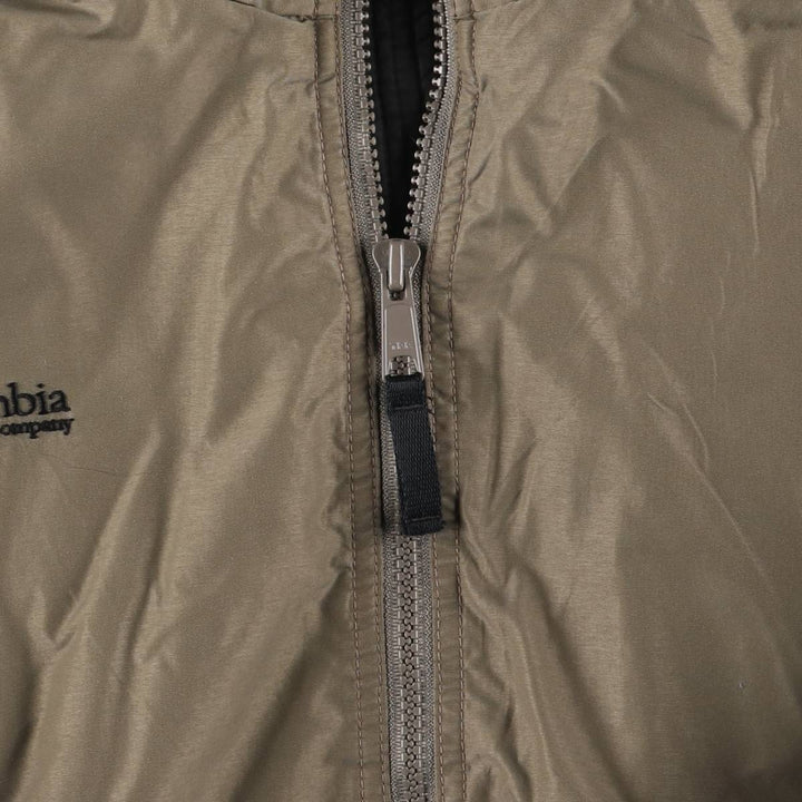 90'S Vintage Columbia Men's Padded Puffer Jacket, Size L Nylon Khaki type beige Vintage Second Hand