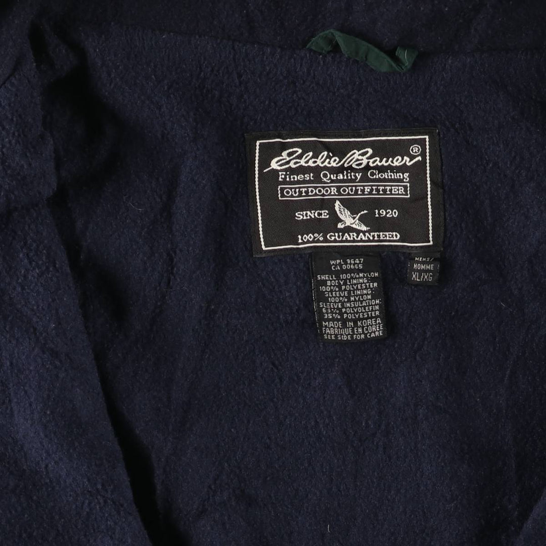 Eddie Bauer Men's Padded Puffer Jacket, Size XL Nylon Green type dark green Vintage Second Hand