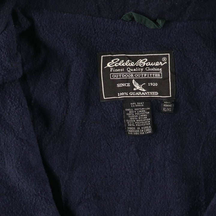 Eddie Bauer Men's Padded Puffer Jacket, Size XL Nylon Green type dark green Vintage Second Hand