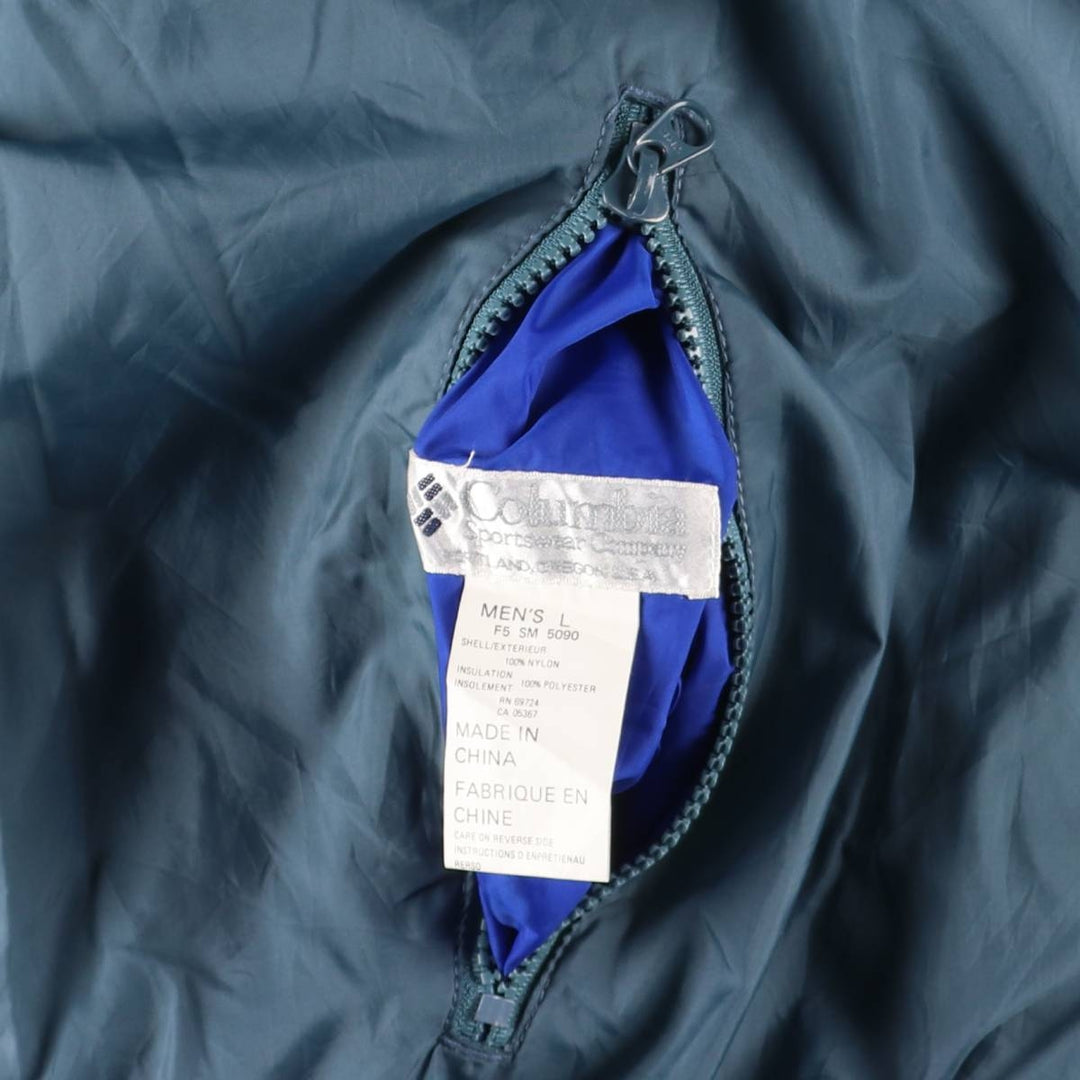 90'S Vintage Columbia Reversible Padded Puffer Jacket with White Tag, Men's Size L Nylon green type Vintage Second Hand