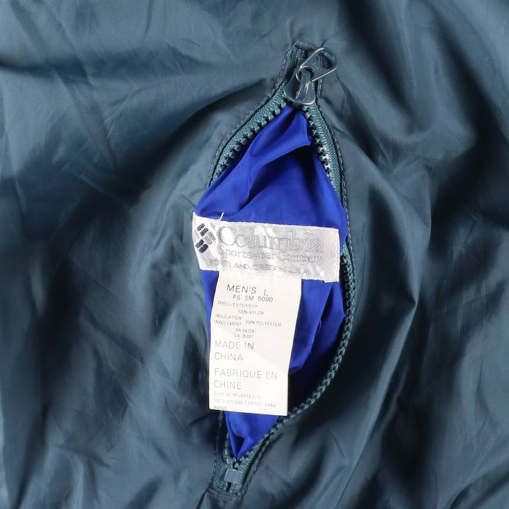 90'S Vintage Columbia Reversible Padded Puffer Jacket with White Tag, Men's Size L Nylon green type Vintage Second Hand