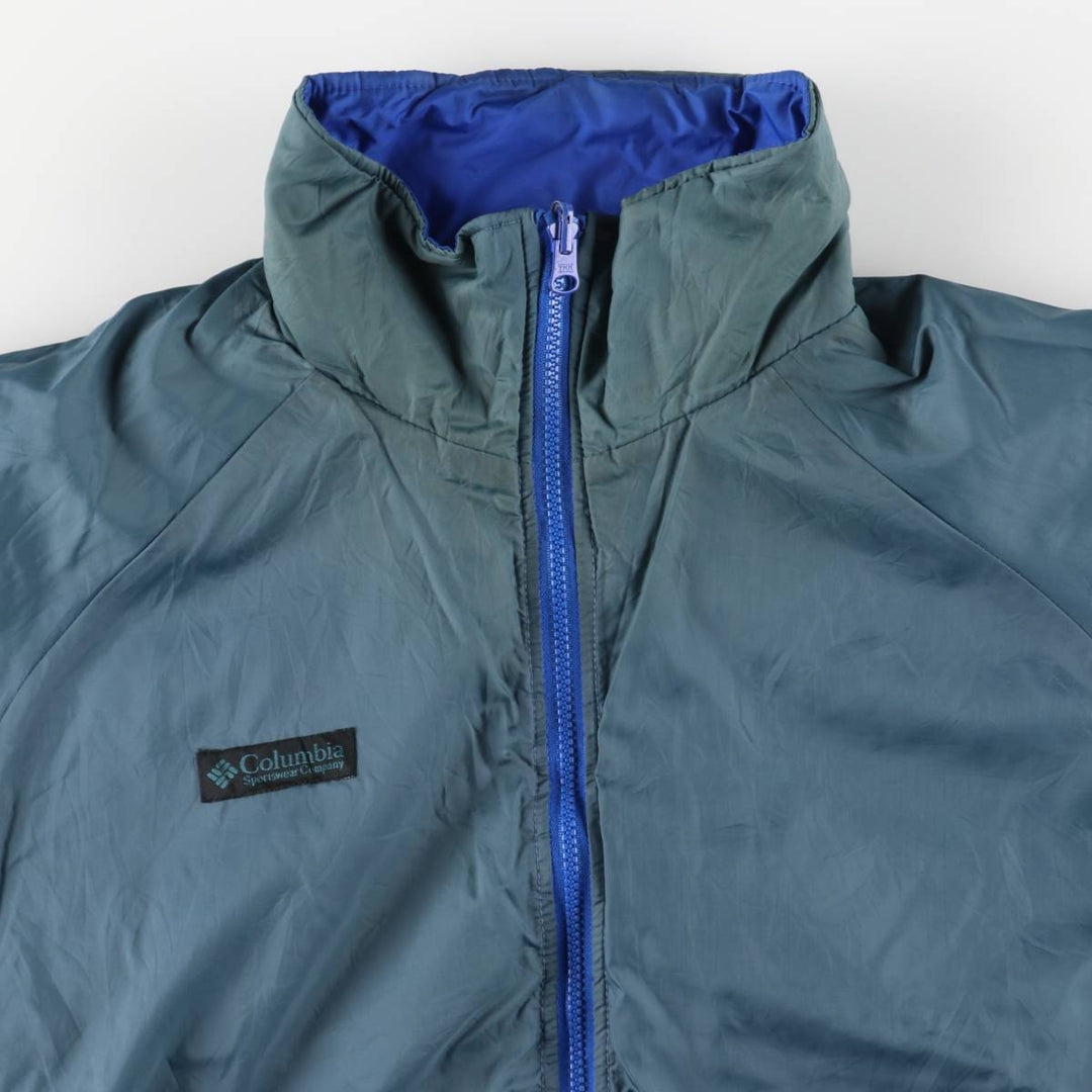 90'S Vintage Columbia Reversible Padded Puffer Jacket with White Tag, Men's Size L Nylon green type Vintage Second Hand