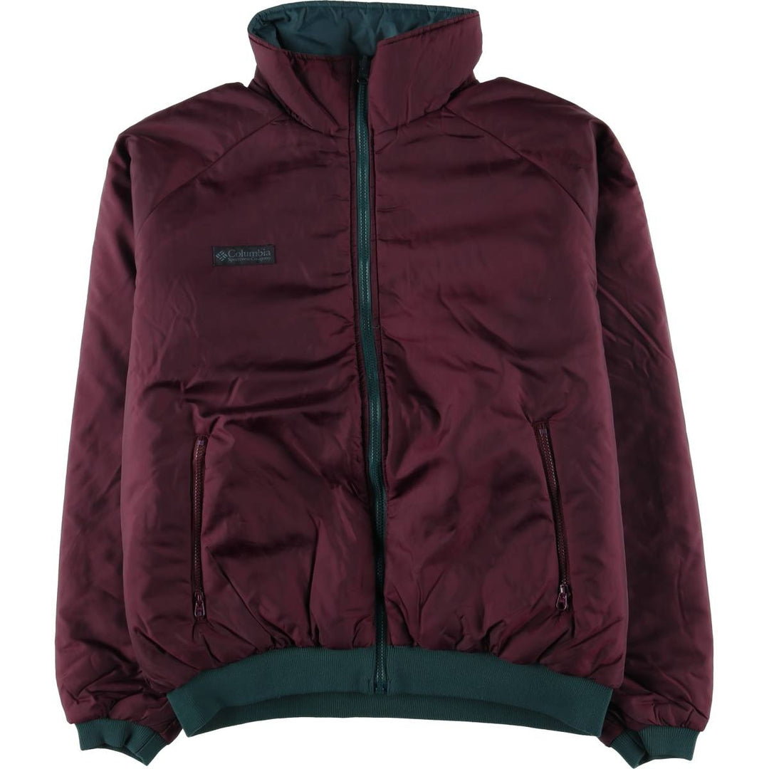 2000'S Columbia reversible padded puffer jacket, men's size XL Nylon wine-red Vintage Second Hand