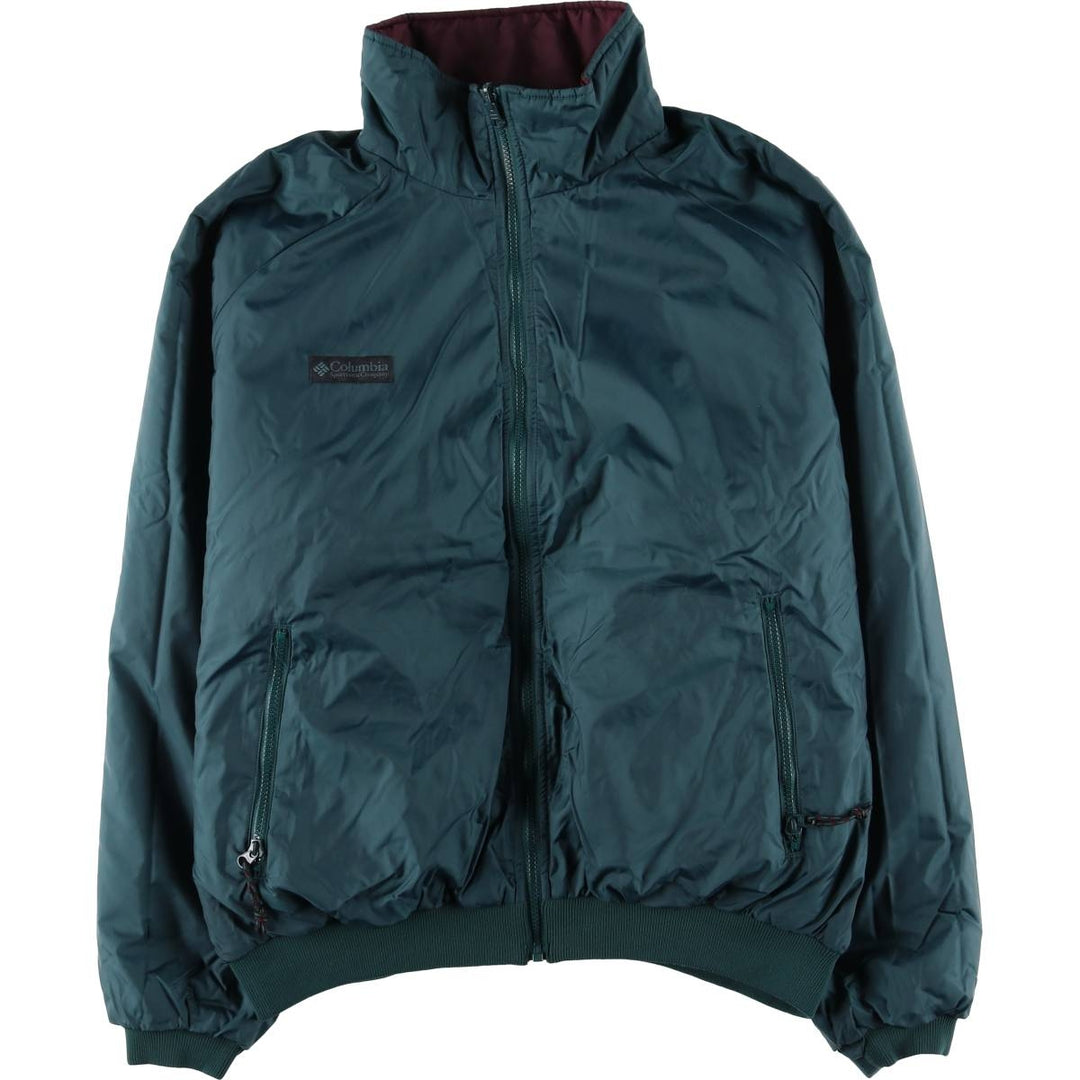 2000'S Columbia reversible padded puffer jacket, men's size XL Nylon wine-red Vintage Second Hand