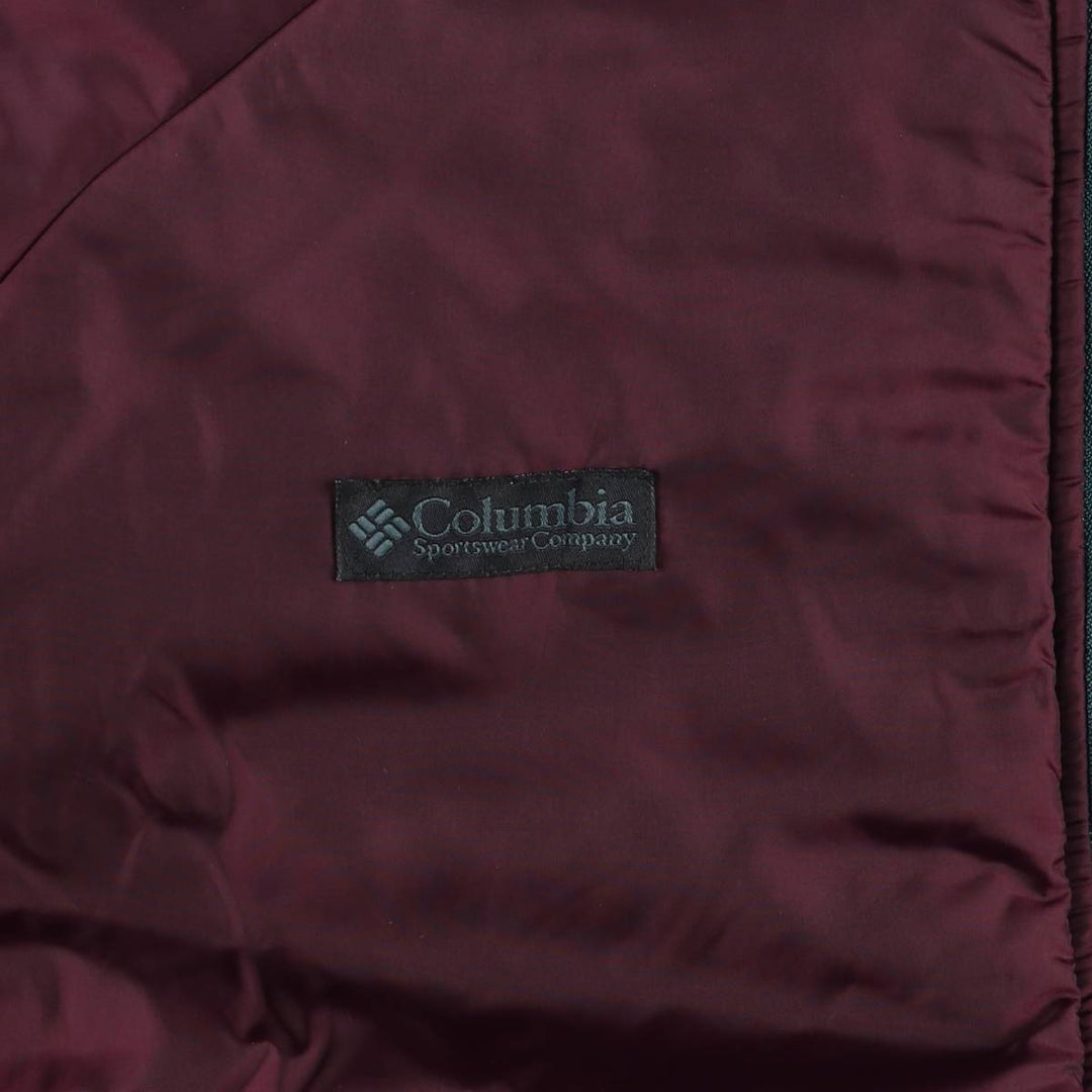 2000'S Columbia reversible padded puffer jacket, men's size XL Nylon wine-red Vintage Second Hand