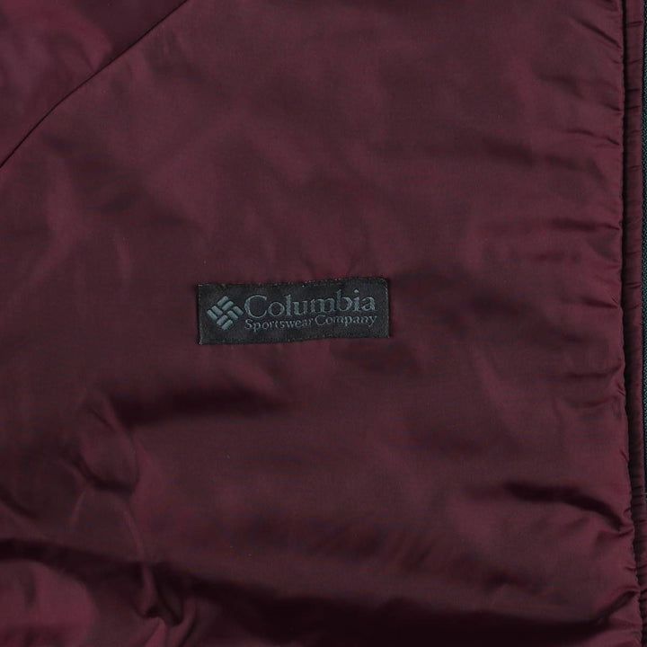2000'S Columbia reversible padded puffer jacket, men's size XL Nylon wine-red Vintage Second Hand
