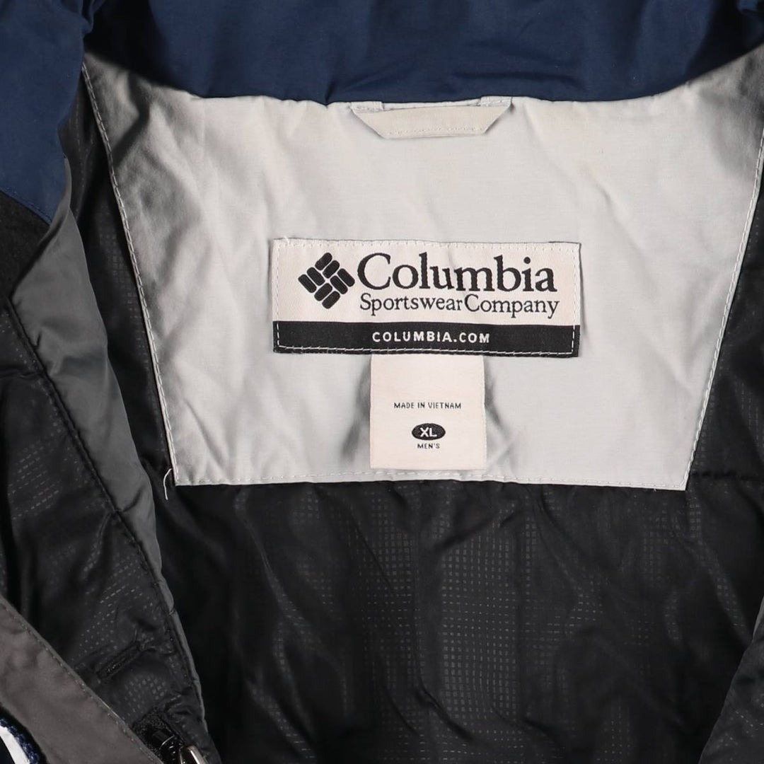 90s-00'S Columbia Padded Mountain Jacket, Shell Jacket, Puffer Jacket, Men's XL Nylon navy blue type Vintage Second Hand