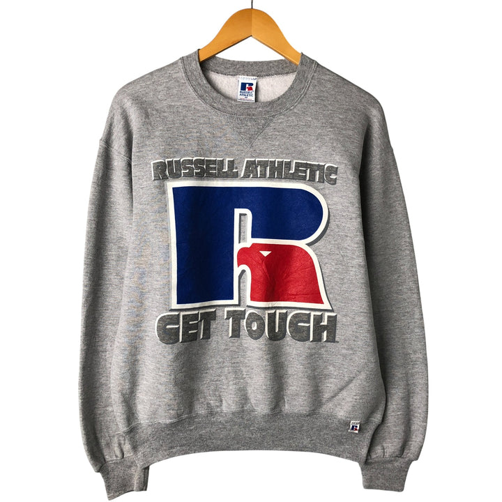 Vintage 90'S Russell large logo sweatshirt, made in the USA, size M, men's polyester gray type Vintage Second Hand