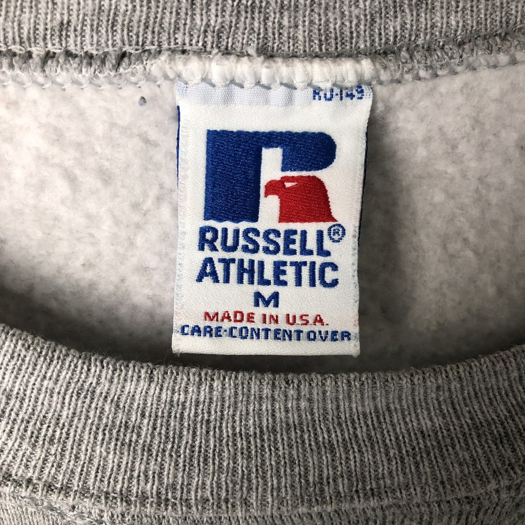 Vintage 90'S Russell large logo sweatshirt, made in the USA, size M, men's polyester gray type Vintage Second Hand