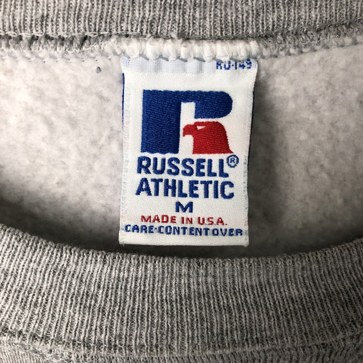 Vintage 90'S Russell large logo sweatshirt, made in the USA, size M, men's polyester gray type Vintage Second Hand