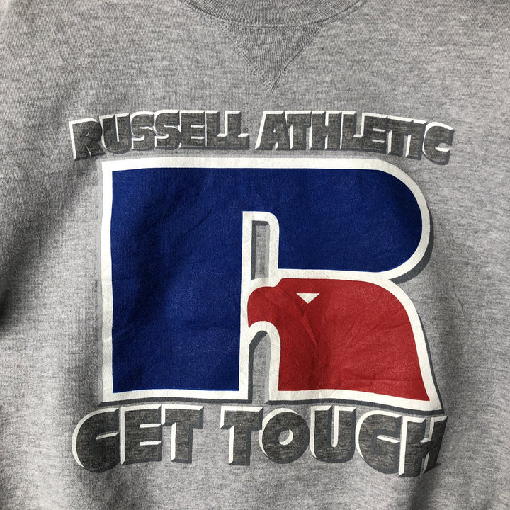 Vintage 90'S Russell large logo sweatshirt, made in the USA, size M, men's polyester gray type Vintage Second Hand