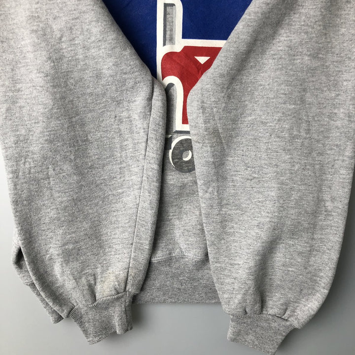 Vintage 90'S Russell large logo sweatshirt, made in the USA, size M, men's polyester gray type Vintage Second Hand