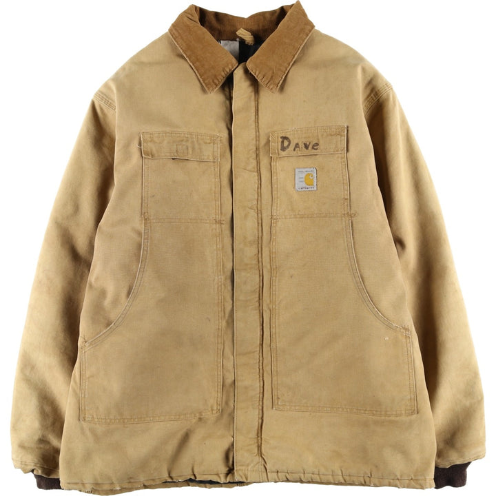 80s-90'S Carhartt Traditional Padded Duck Work Jacket, Made in USA, Men's Size XL unclear Beige type Vintage Second Hand