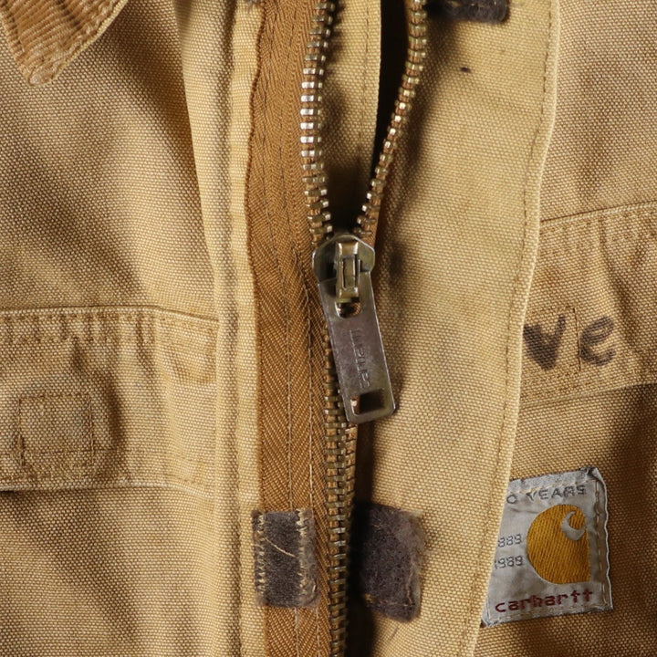 80s-90'S Carhartt Traditional Padded Duck Work Jacket, Made in USA, Men's Size XL unclear Beige type Vintage Second Hand