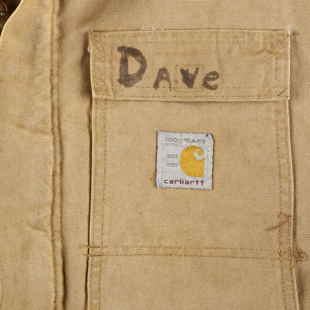 80s-90'S Carhartt Traditional Padded Duck Work Jacket, Made in USA, Men's Size XL unclear Beige type Vintage Second Hand