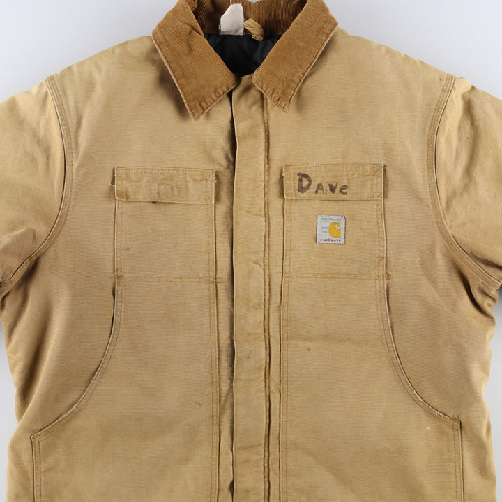 80s-90'S Carhartt Traditional Padded Duck Work Jacket, Made in USA, Men's Size XL unclear Beige type Vintage Second Hand