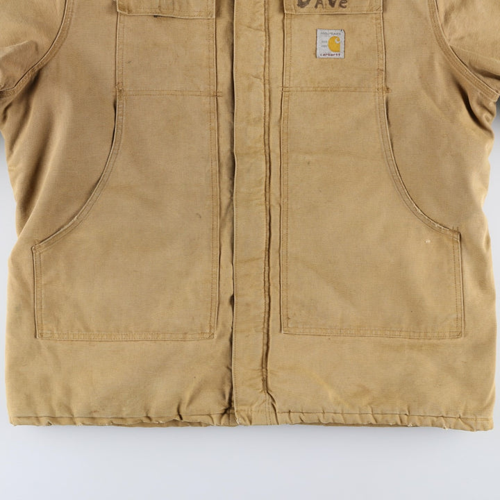 80s-90'S Carhartt Traditional Padded Duck Work Jacket, Made in USA, Men's Size XL unclear Beige type Vintage Second Hand