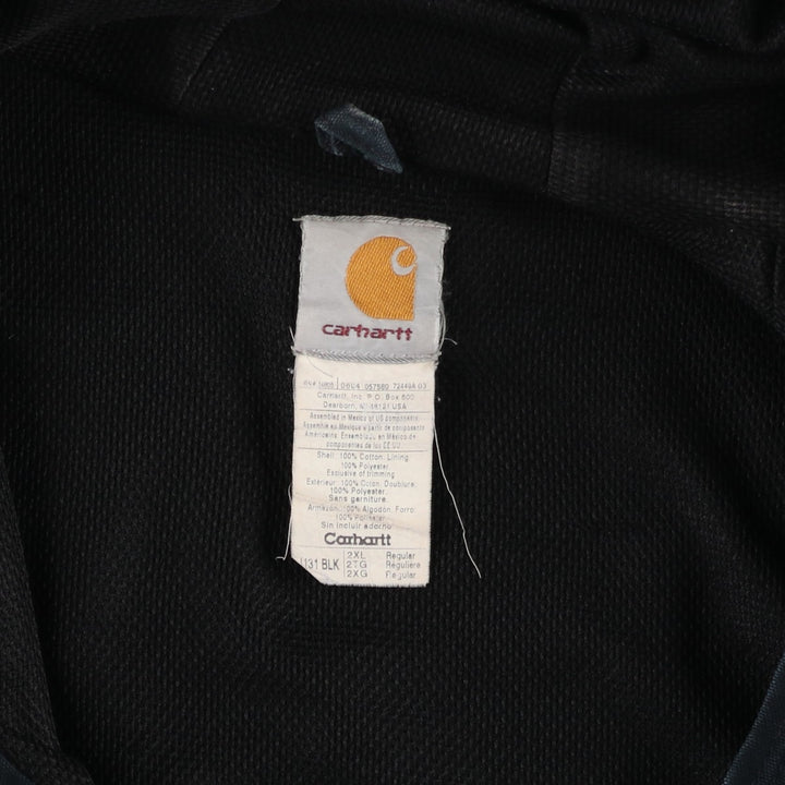00'S Carhartt Active Jacket Duck Full Zip Hoodie Men's XXL cotton black type Vintage Second Hand
