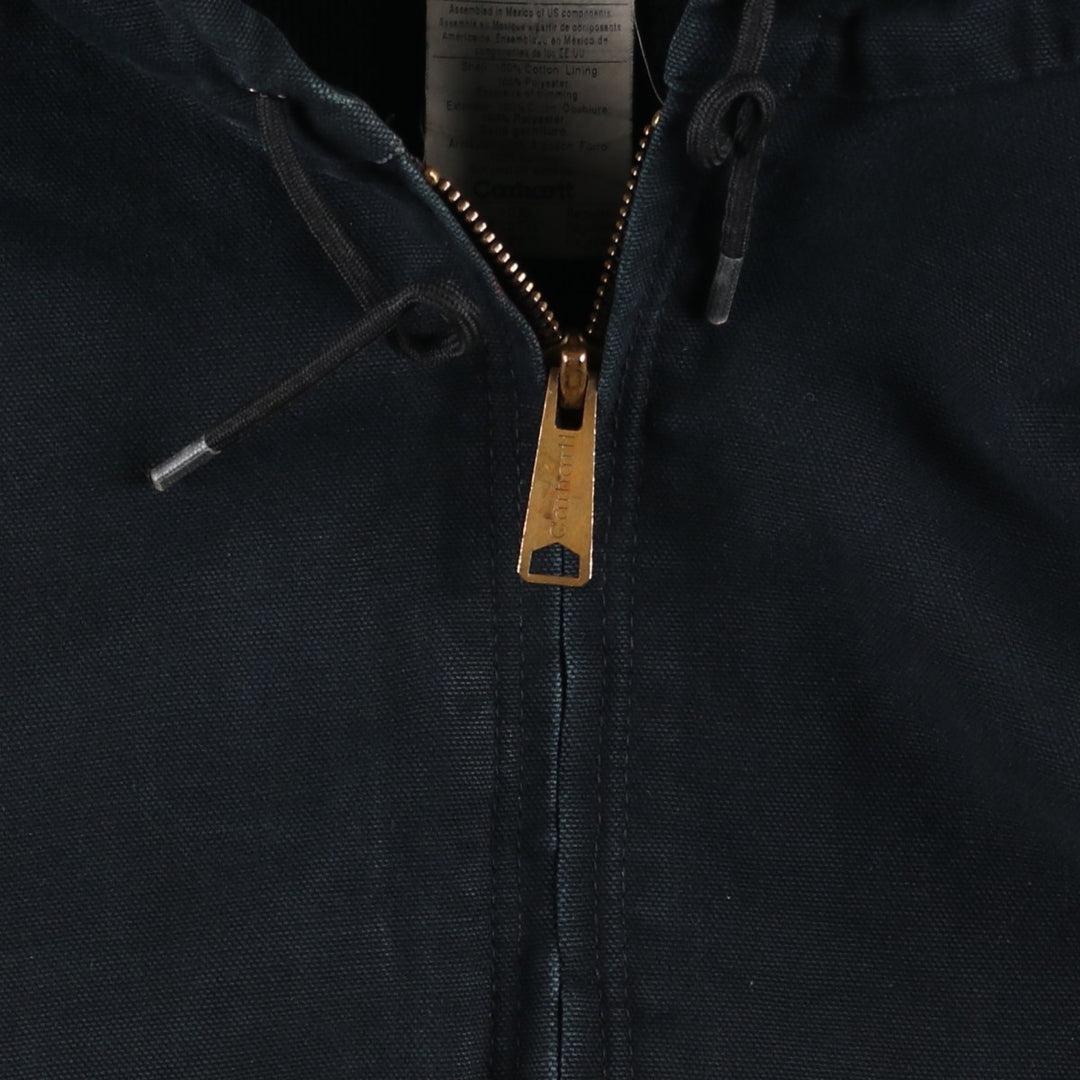 00'S Carhartt Active Jacket Duck Full Zip Hoodie Men's XXL cotton black type Vintage Second Hand