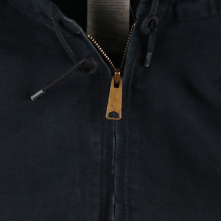 00'S Carhartt Active Jacket Duck Full Zip Hoodie Men's XXL cotton black type Vintage Second Hand