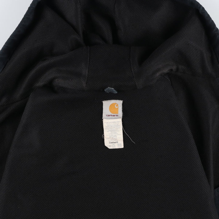 00'S Carhartt Active Jacket Duck Full Zip Hoodie Men's XXL cotton black type Vintage Second Hand