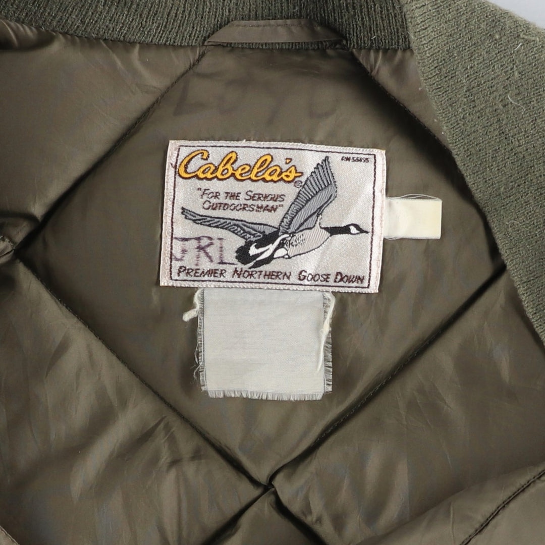 Vintage 1980'S Cabelas quilted goose down jacket, size M, men's Goose down (insulation) Khaki type Vintage Second Hand
