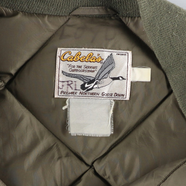 Vintage 1980'S Cabelas quilted goose down jacket, size M, men's Goose down (insulation) Khaki type Vintage Second Hand